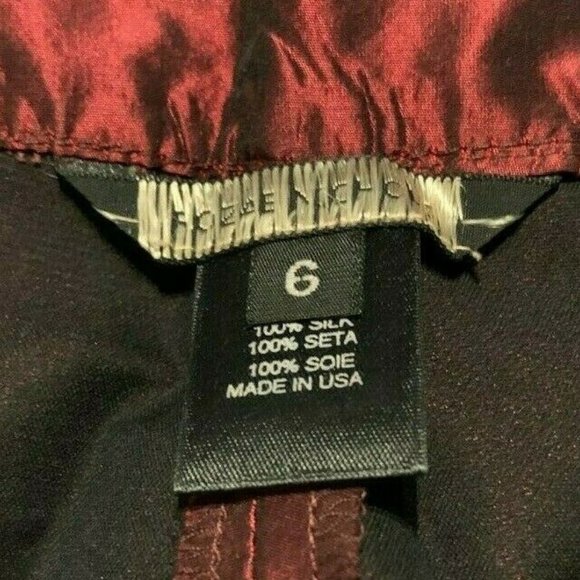 NEW VINTAGE ROZAE NICHOLS RED SILK SATIN PANTS SIZE 6 -Run small more like 2/ 4 - Picture 4 of 5